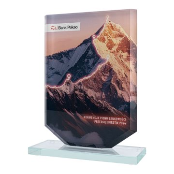 Statuetka szklana z nadrukiem UV - KING - wys. 20 cm - TSZ122
