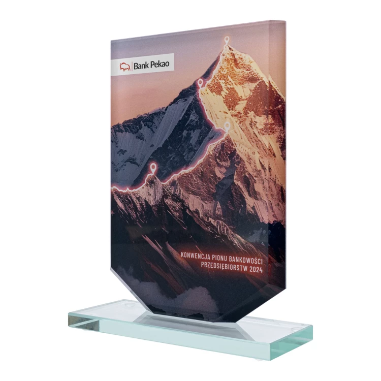 Statuetka szklana z nadrukiem UV - KING - wys. 20 cm - TSZ122