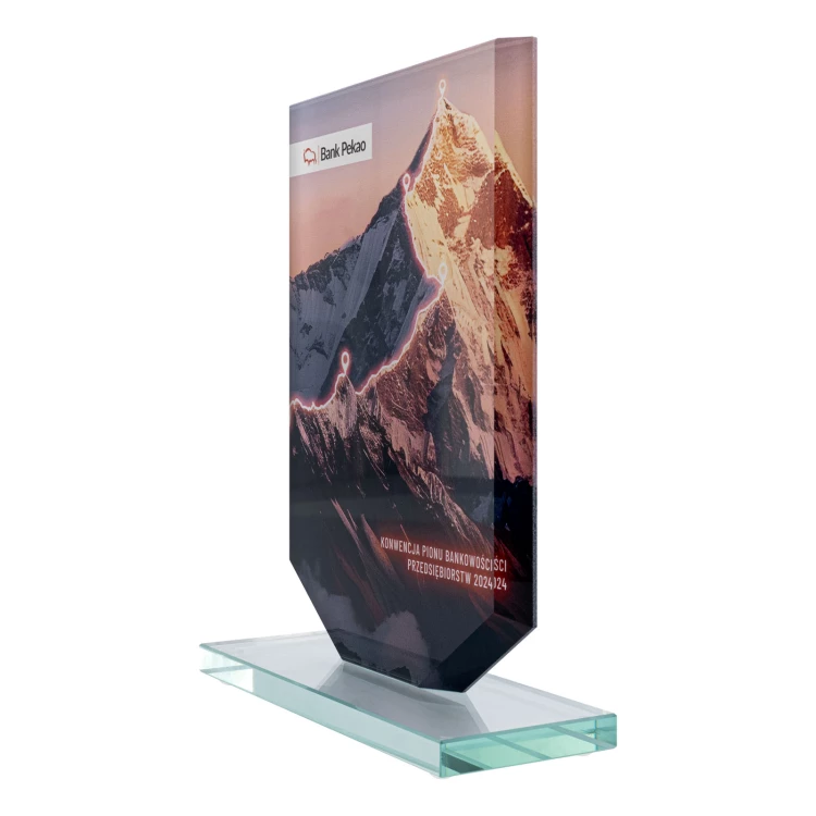 Statuetka szklana z nadrukiem UV - KING - wys. 20 cm - TSZ122