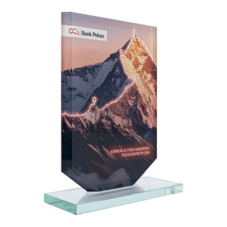 Statuetka szklana z nadrukiem UV - KING - wys. 20 cm - TSZ122