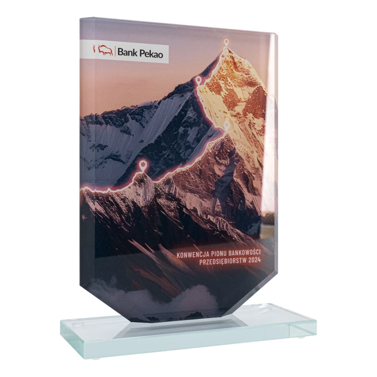 Statuetka szklana z nadrukiem UV - KING - wys. 20 cm - TSZ122