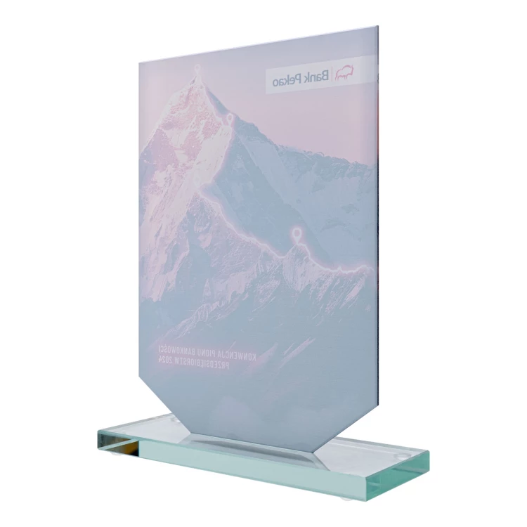 Statuetka szklana z nadrukiem UV - KING - wys. 20 cm - TSZ122