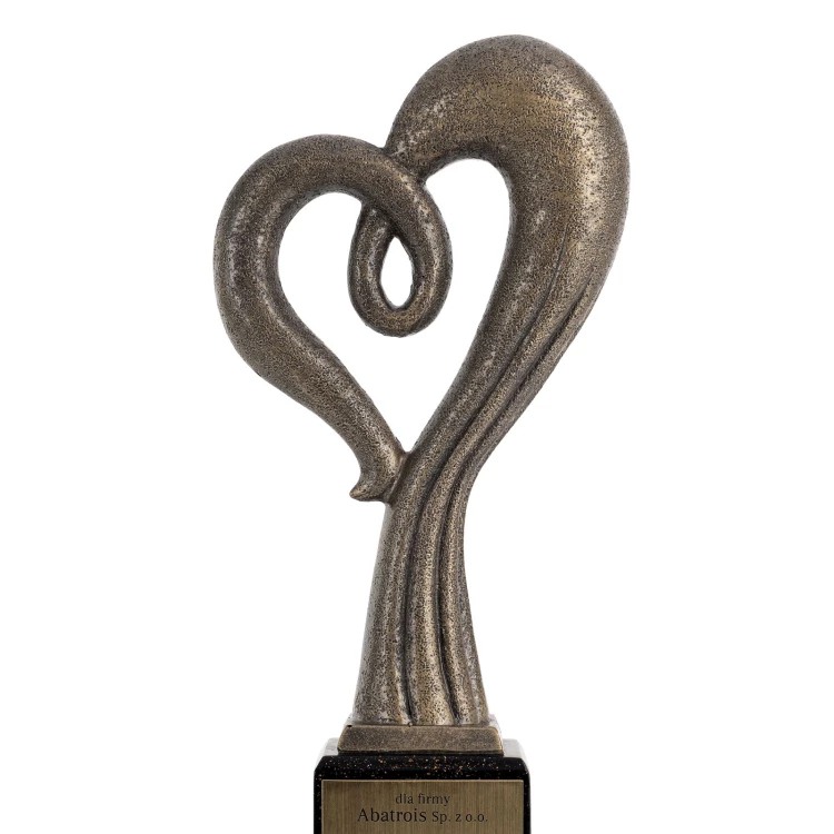 Statuetka Wielkie serce - odlewana z Twoim grawerem - wys. 30 cm - FOL069