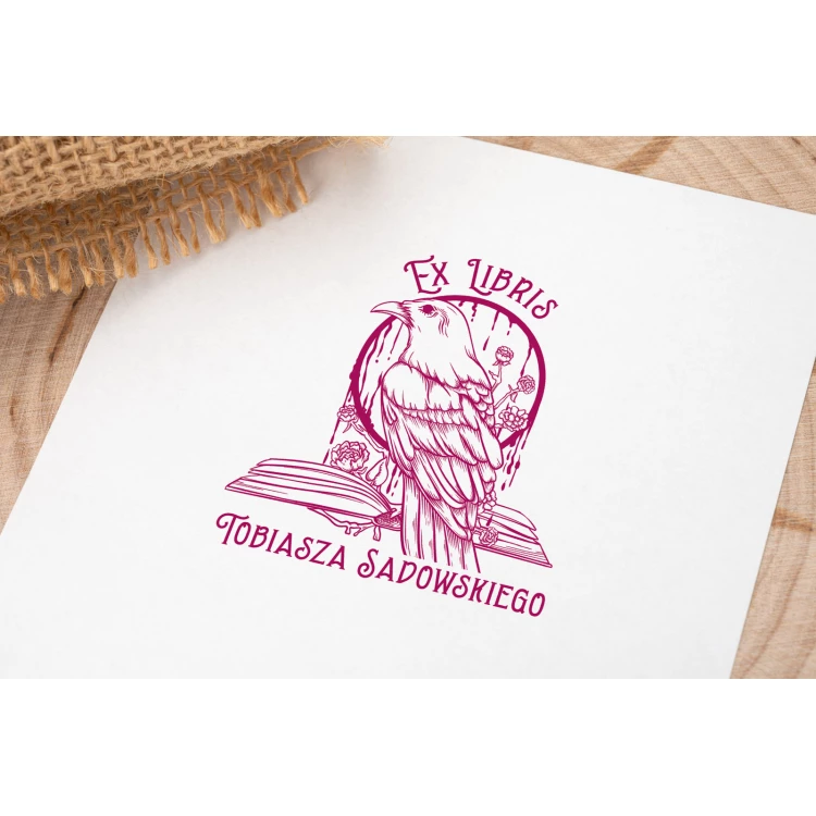 Stempel Ex Libris do odbijania w tuszu - wymiary gryfu 50x50mm - EX044