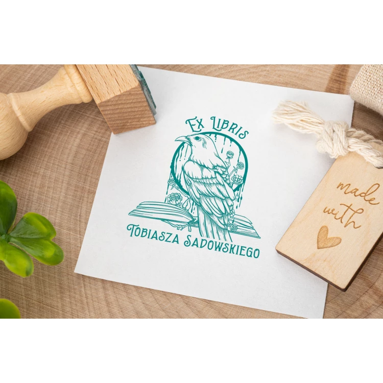 Stempel Ex Libris do odbijania w tuszu - wymiary gryfu 50x50mm - EX044