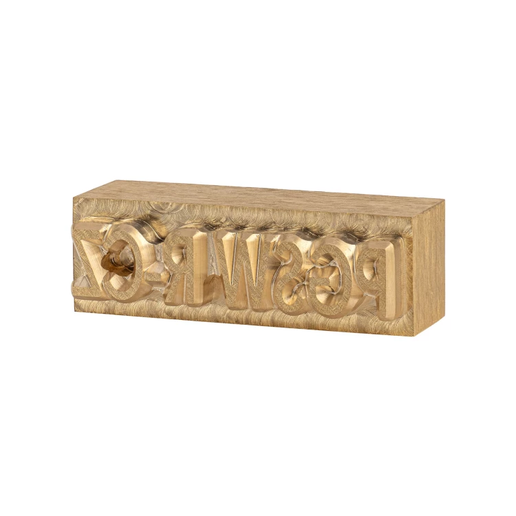Stempel mosiężny do wytłaczania logo na gorąco - wymiary matrycy: 36x12mm - CNC113