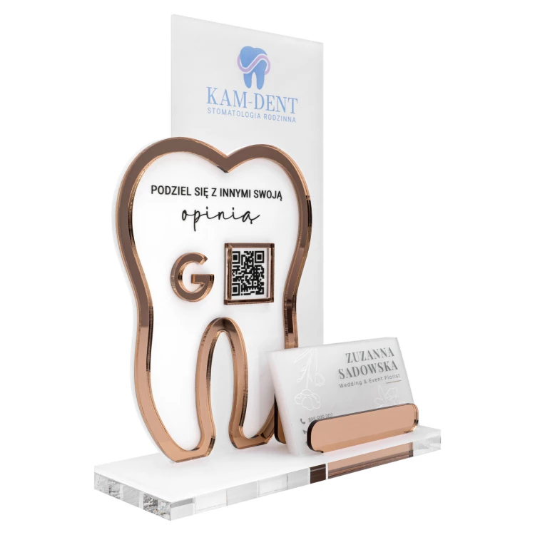 Stojak media z kodem QR i miejscem na wizytówki - wym. 22 cm - ST088
