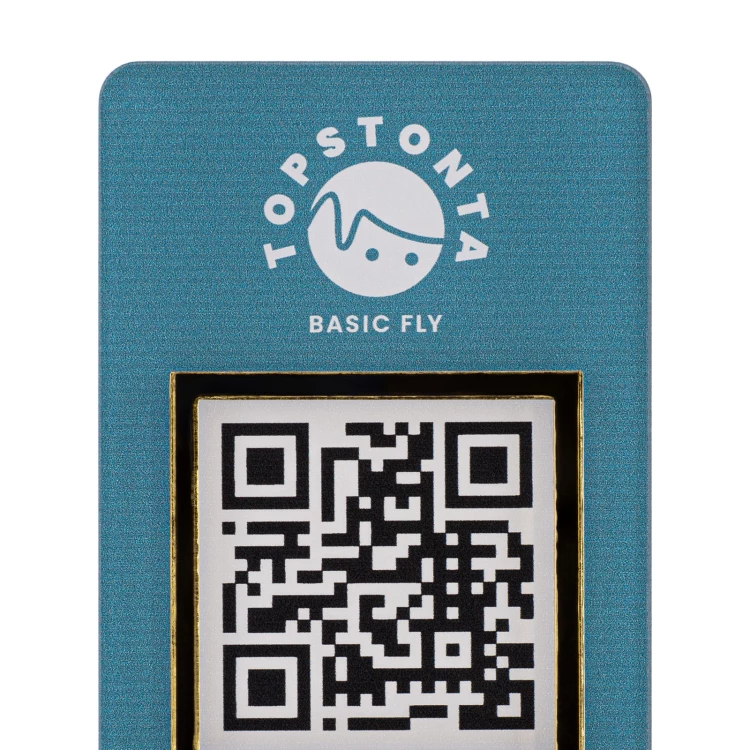 Stojak informacyjny z kodem QR - akryl transparentny z nadrukiem UV - wym. 55x95mm - ST062