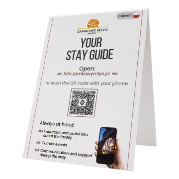 Stojak informacyjny z dwustronnym nadrukiem UV (format A5 lub A4) - ST083
