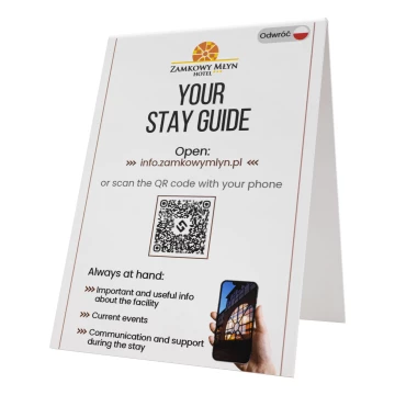 Stojak informacyjny z dwustronnym nadrukiem UV (format A5 lub A4) - ST083