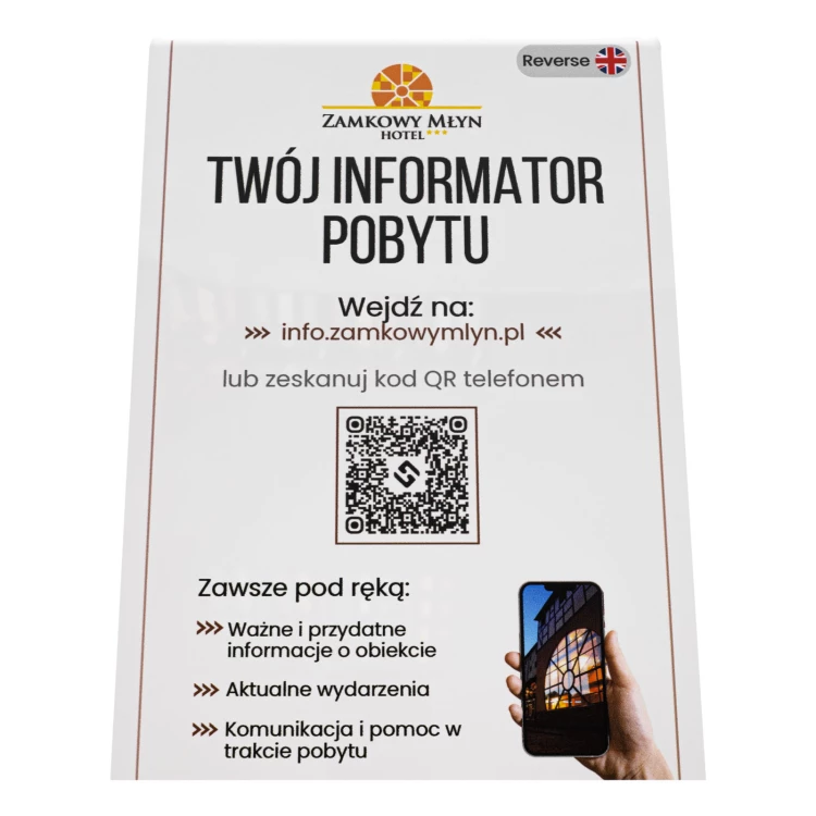 Stojak informacyjny z dwustronnym nadrukiem UV (format A5 lub A4) - ST083