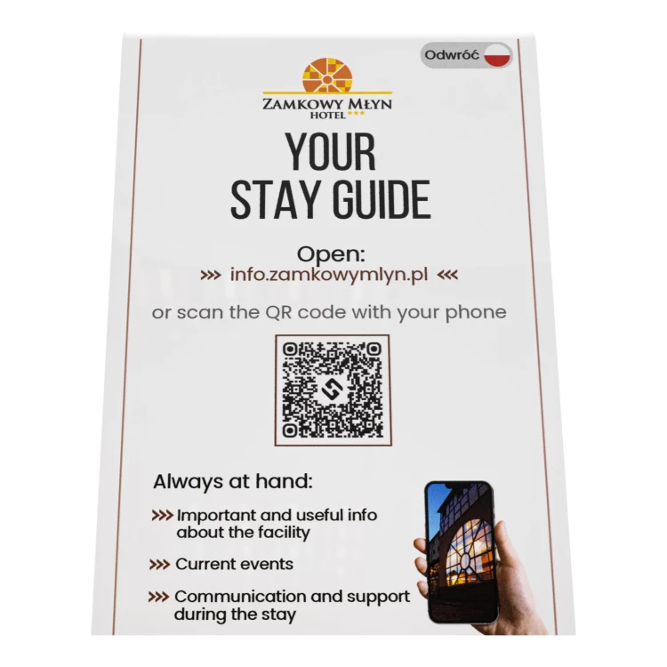 Stojak informacyjny z dwustronnym nadrukiem UV (format A5 lub A4) - ST083