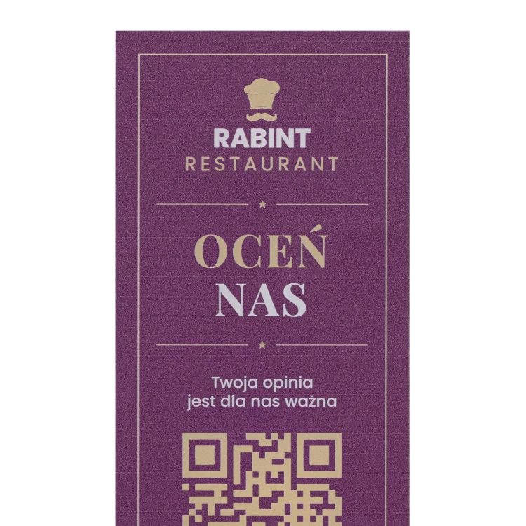 Stojak z kodem QR - transparentny akryl z nadrukiem UV - wys. 25 cm - ST064