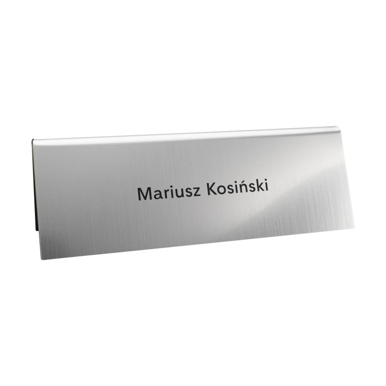 Wizytówka na biurko z imieniem i nazwiskiem - herb z domingiem - wym. 170x60mm - ST075
