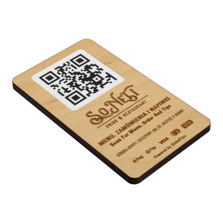 Tabliczka/Menu z wymiennym kodem QR i logo firmy - wym. 120x70 mm - TAB682