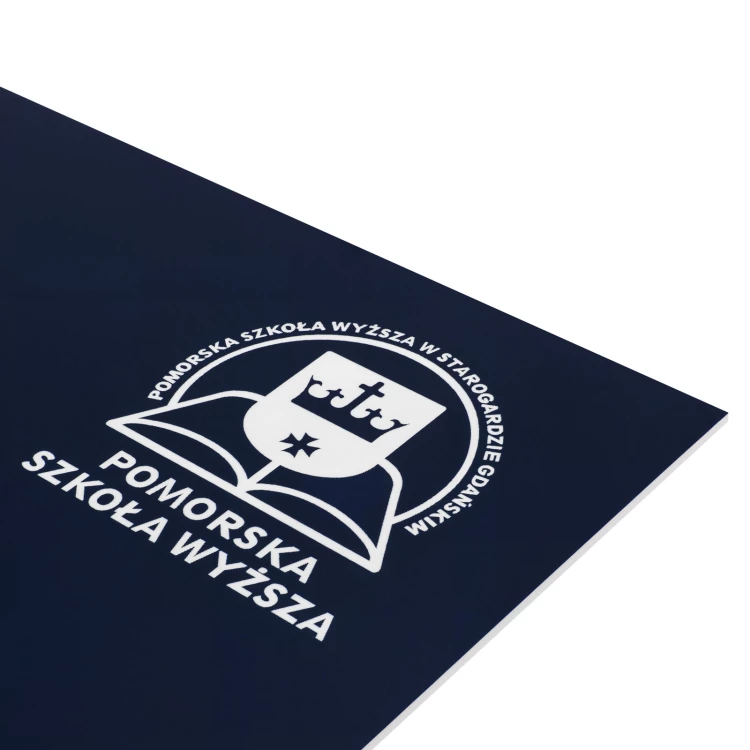 Granatowa tabliczka na drzwi z pismem Braille'a dla niewidomych - wym. 300x150mm - TAB703