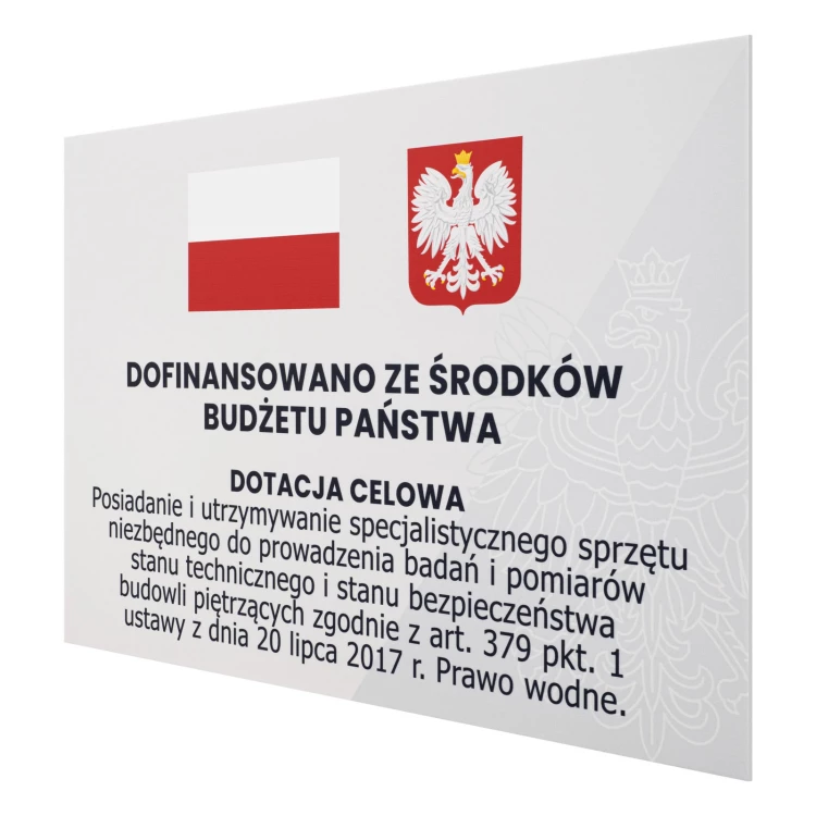 Tablica dofinansowanie ze środków budżetu państwa - PVC spienione - wym. 600x400 mm - TAB664