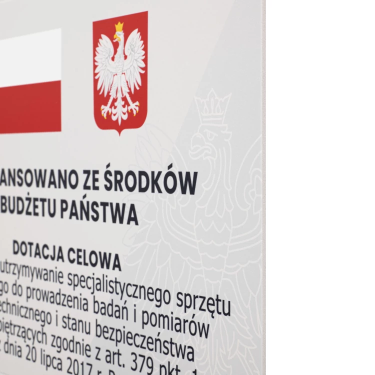 Tablica dofinansowanie ze środków budżetu państwa - PVC spienione - wym. 600x400 mm - TAB664
