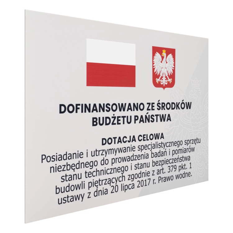 Tablica dofinansowanie ze środków budżetu państwa - PVC spienione - wym. 600x400 mm - TAB664