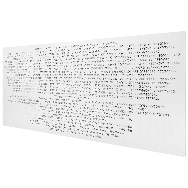 Tablica z dibondu z pismem Braille'a - wym. 770x320 mm - TAB669