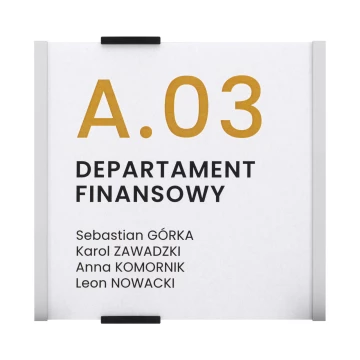 Tabliczka przydrzwiowa MIYOX - aluminium - wym. 149x148,5mm - TAB650