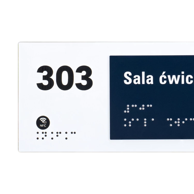 Tabliczka z NFC i pismem Braille'a - wym. 200x84mm - TAB629