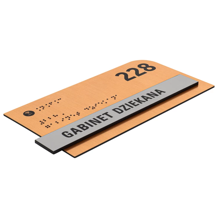 Tabliczka z NFC i pismem Braille'a - wym. 200x100mm - TAB624