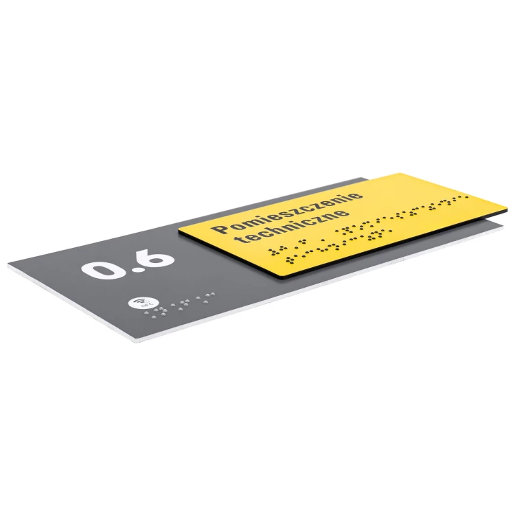 Tabliczka z NFC i pismem Braille'a - wym. 200x84mm - TAB626