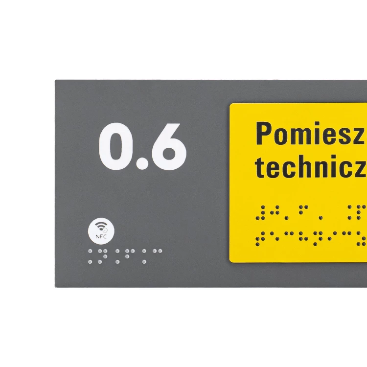 Tabliczka z NFC i pismem Braille'a - wym. 200x84mm - TAB626