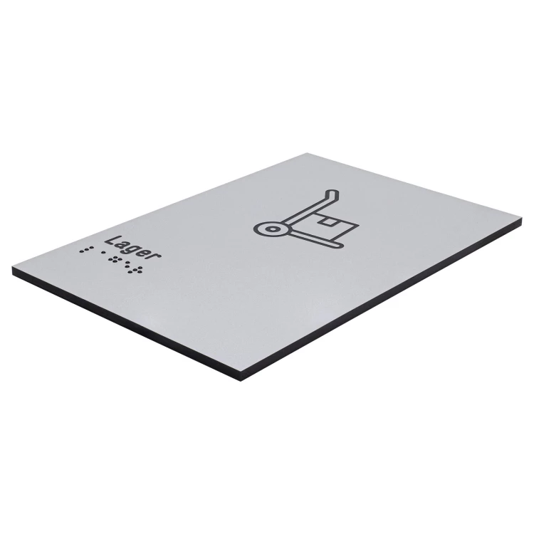 Tabliczka z piktogramem i pismem Braille'a - magazyn - wym. 100x150mm - TAB634