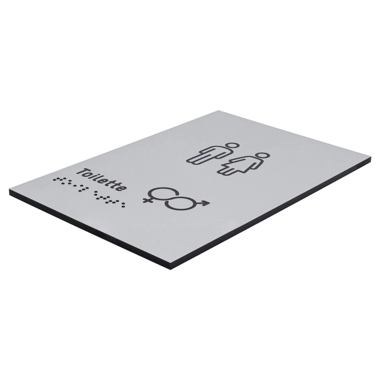 Tabliczka z piktogramami i pismem Braille'a - toaleta - wym. 100x150mm - TAB637