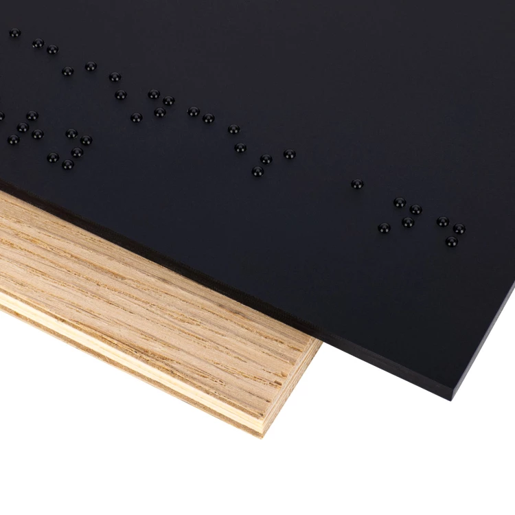 Tabliczka z pismem Braille'a - płyta fornirowana dąb - wym. 365x200mm - TAB614