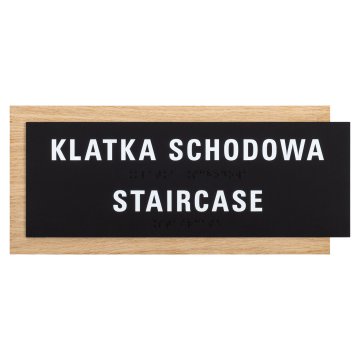 Tabliczka z pismem Braille'a - płyta fornirowana dąb - wym. 282x118mm - TAB617