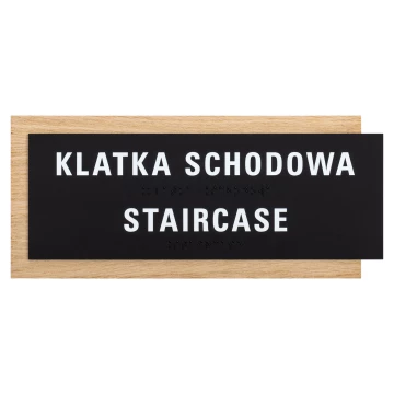 Tabliczka z pismem Braille'a - płyta fornirowana dąb - wym. 282x118mm - TAB617