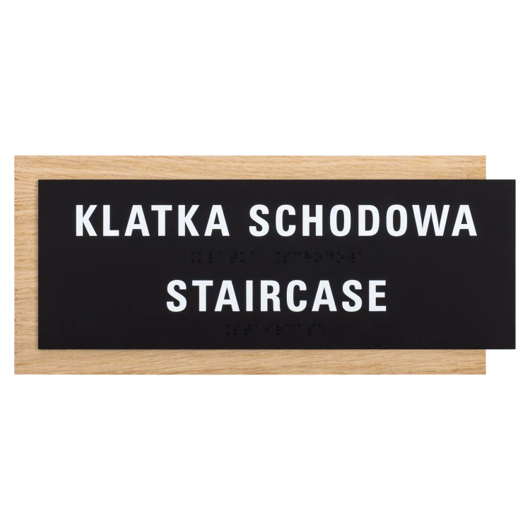 Tabliczka z pismem Braille'a - płyta fornirowana dąb - wym. 282x118mm - TAB617