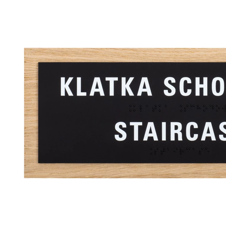 Tabliczka z pismem Braille'a - płyta fornirowana dąb - wym. 282x118mm - TAB617