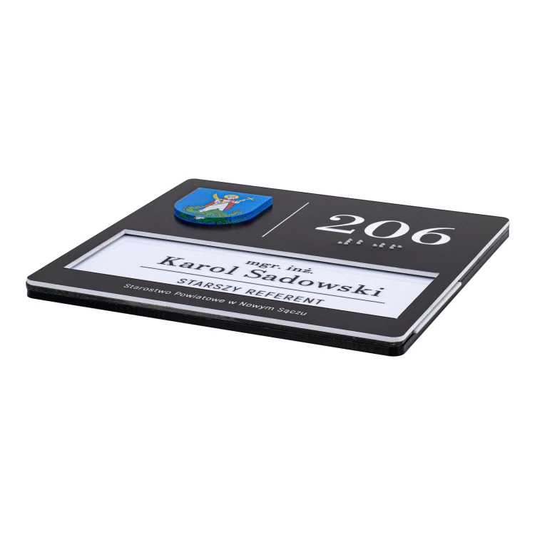 Tabliczka z wymienną treścią i pismem Braille'a - wym. 130x130mm - TAB630