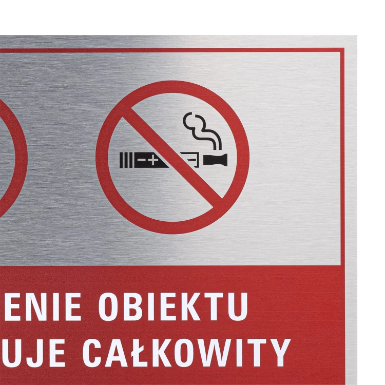Tabliczka zakaz palenia - nadruk UV - dibond szczotkowany - wym. 420x297mm - Z023