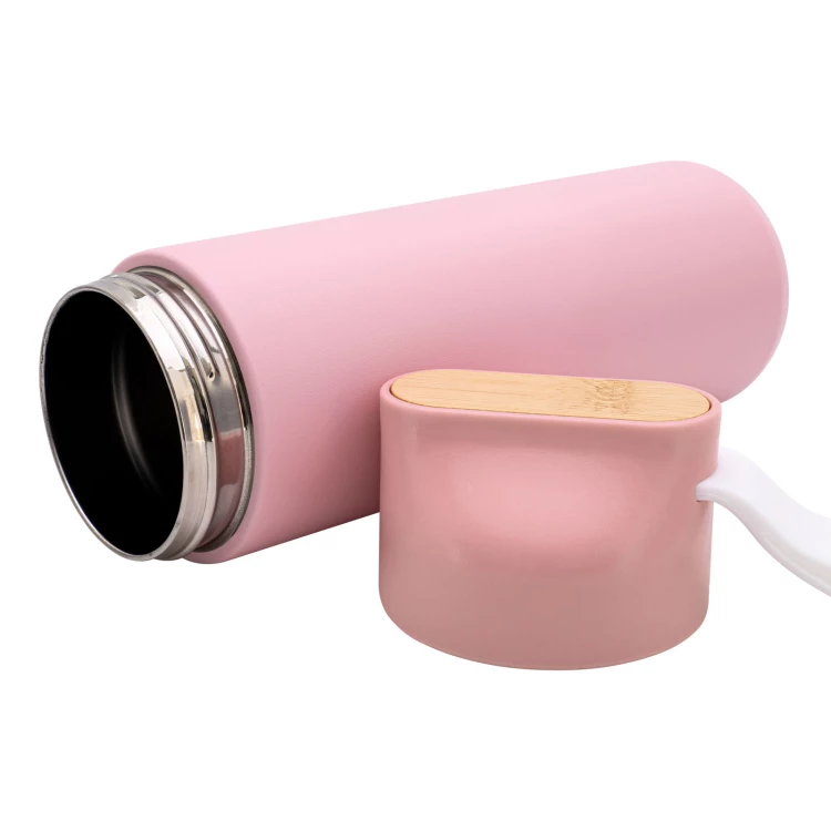 Termos ze stali nierdzewnej z grawerem - różowy - 600 ml - TRM012