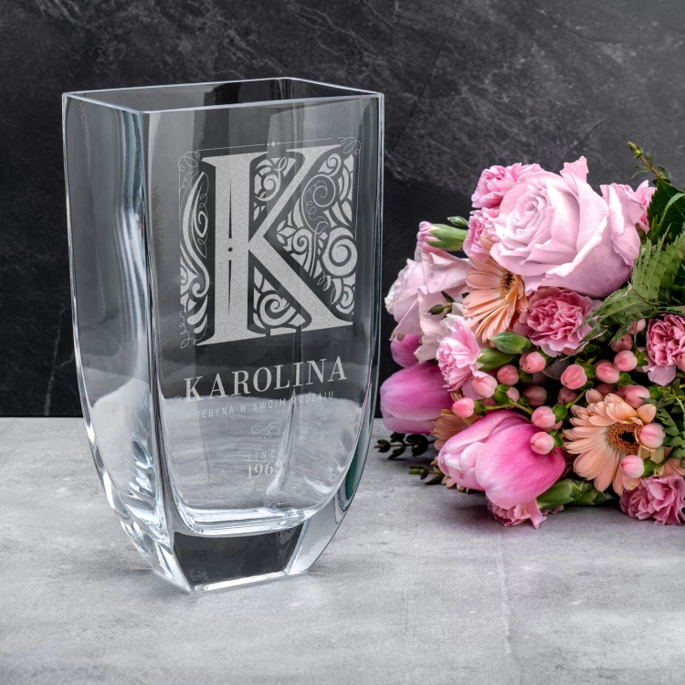Wazon z grawerem - Flora - prezent urodzinowy - WAZ024