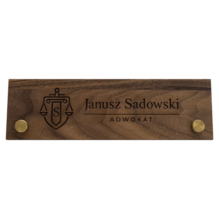 Wizytówka na biurko z imieniem i nazwiskiem - grawer laserem - wym. 200x60 mm - WIZ011