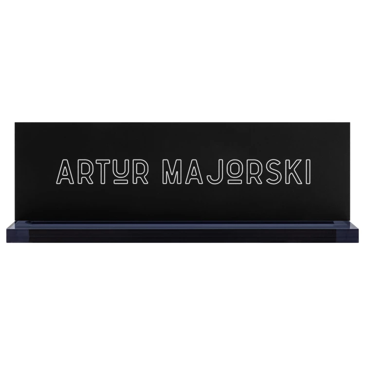 Wizytówka na biurko z imieniem i nazwiskiem - nadruk UV - wym. 200x68 mm - WIZ012