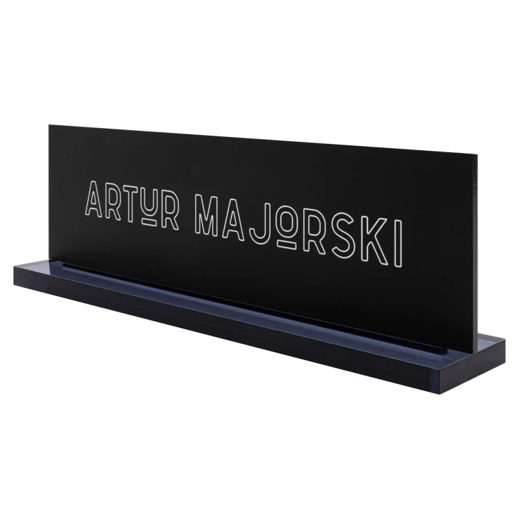 Wizytówka na biurko z imieniem i nazwiskiem - nadruk UV - wym. 200x68 mm - WIZ012