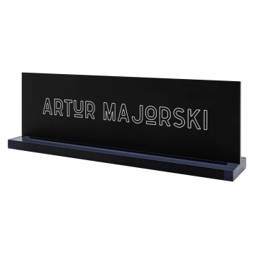 Wizytówka na biurko z imieniem i nazwiskiem - nadruk UV - wym. 200x68 mm - WIZ012