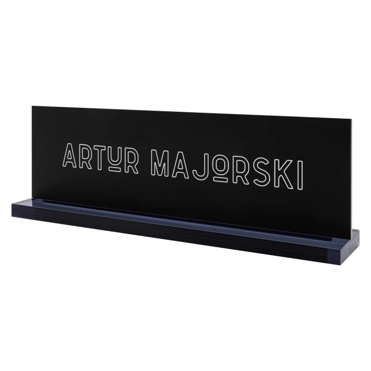 Wizytówka na biurko z imieniem i nazwiskiem - nadruk UV - wym. 200x68 mm - WIZ012