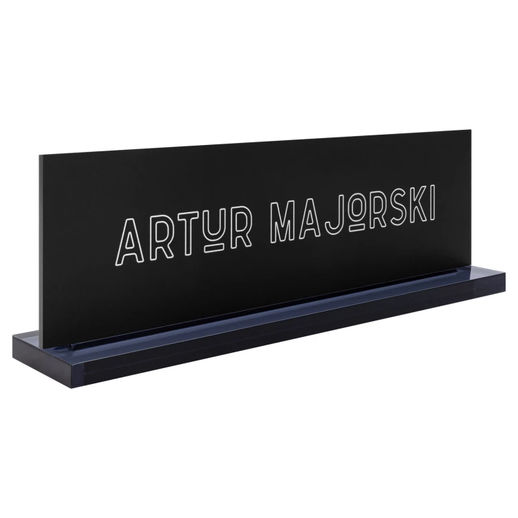 Wizytówka na biurko z imieniem i nazwiskiem - nadruk UV - wym. 200x68 mm - WIZ012