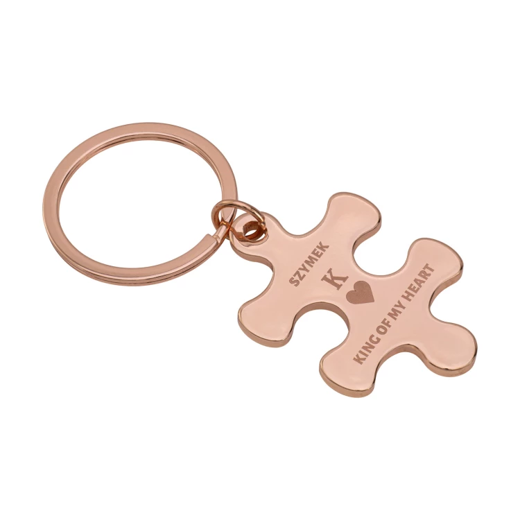 Zestaw dwóch breloków do kluczy Puzzle - prezent walentynkowy - wym. 34x85 mm - BRL039