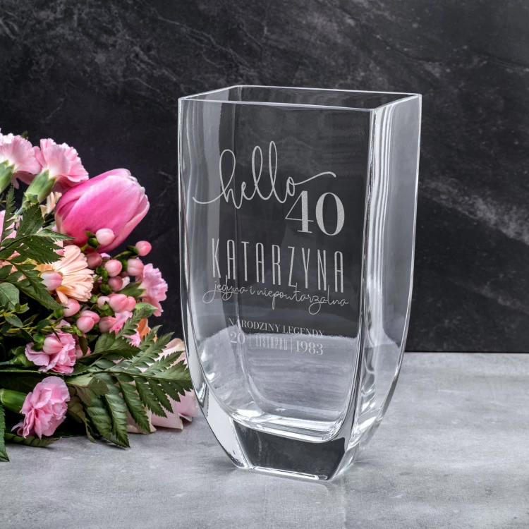 Wazon z grawerem - Flora - prezent urodzinowy - WAZ026