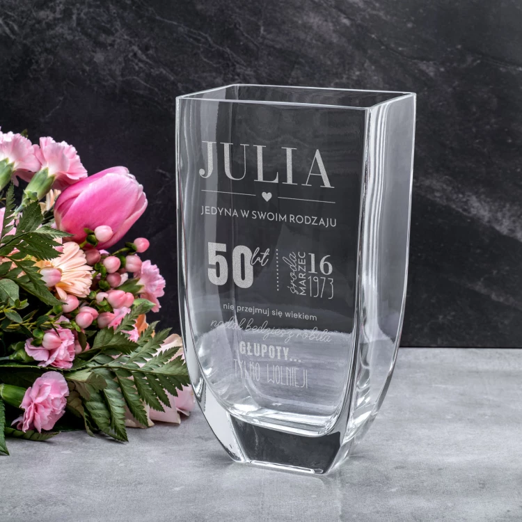 Wazon z grawerem - Flora - prezent urodzinowy - WAZ027
