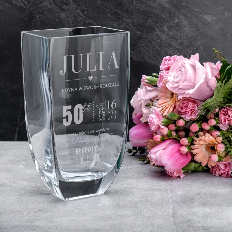 Wazon z grawerem - Flora - prezent urodzinowy - WAZ027